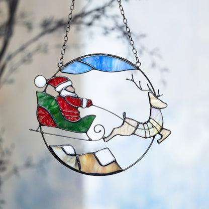 🎅Santa Claus Reindeer Light Catcher🦌