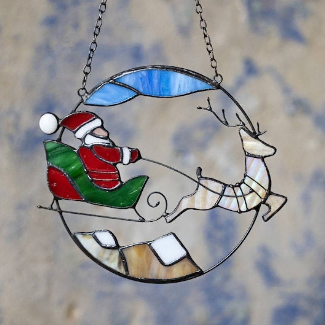 🎅Santa Claus Reindeer Light Catcher🦌