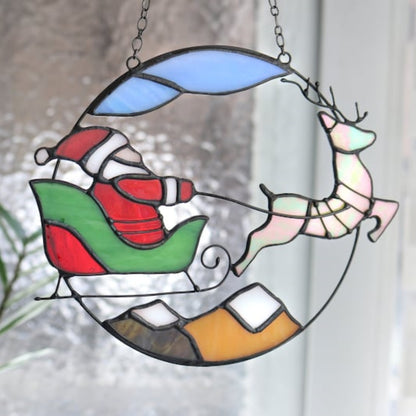 🎅Santa Claus Reindeer Light Catcher🦌