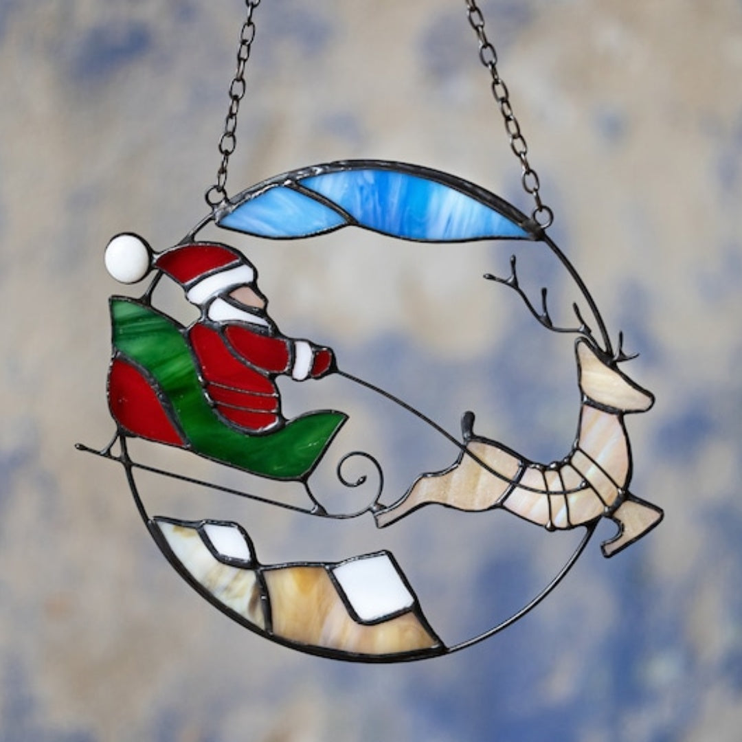 🎅Santa Claus Reindeer Light Catcher🦌