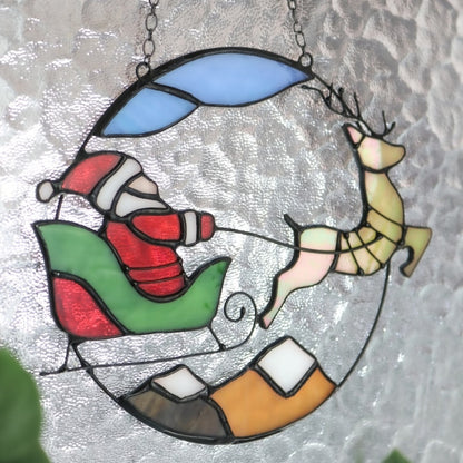 🎅Santa Claus Reindeer Light Catcher🦌