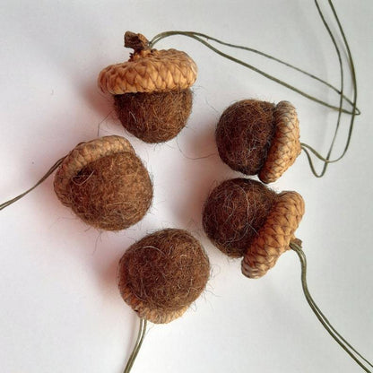 🤎Handmade Wool Felt Acorn Ornaments🌰