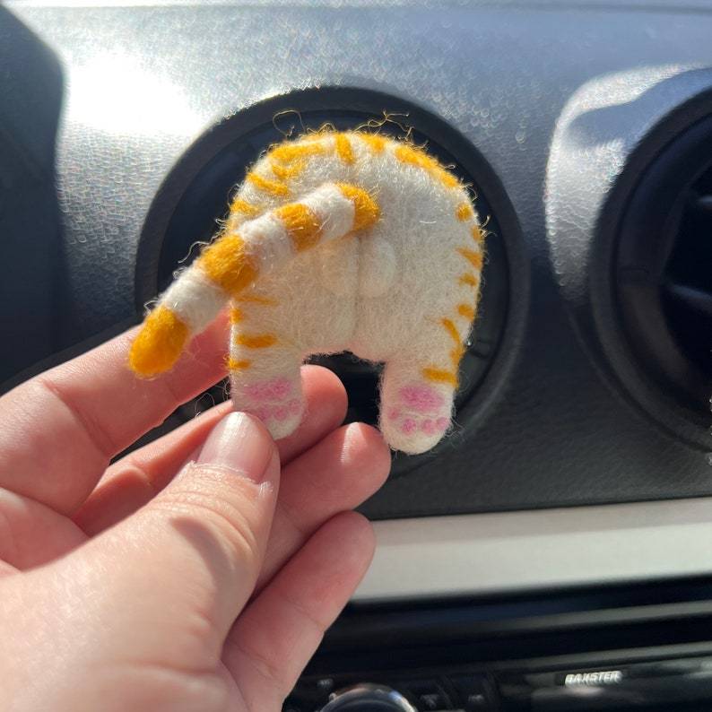 😻Handmade-Needle felted butt gag cat car accessories