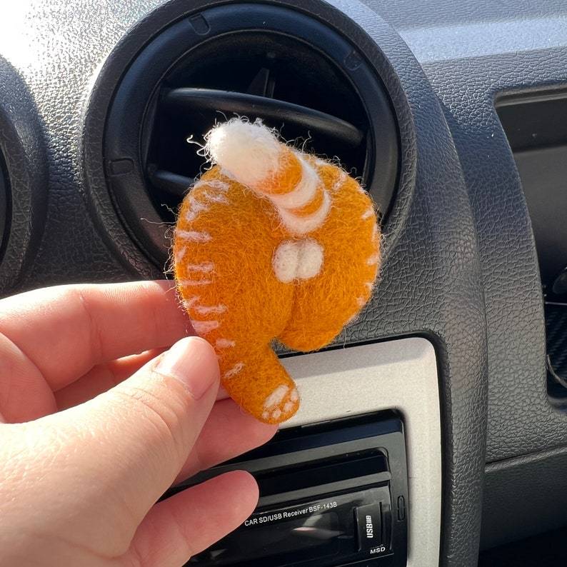 😻Handmade-Needle felted butt gag cat car accessories