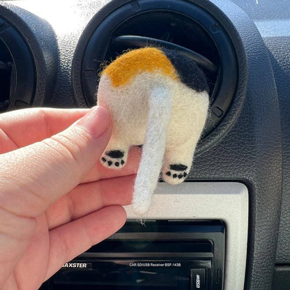 😻Handmade-Needle felted butt gag cat car accessories