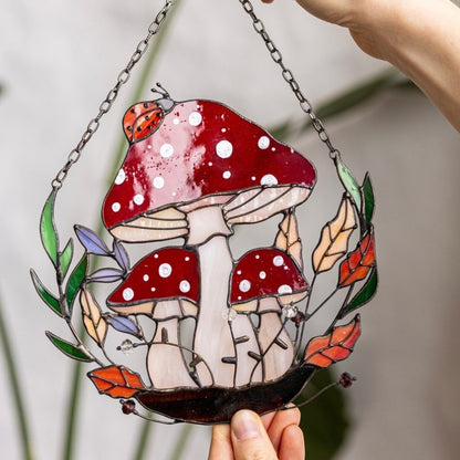 🍄Stained Glass Suncatcher Fly Agaric