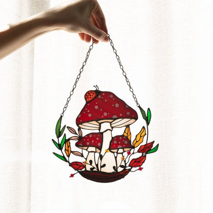 🍄Stained Glass Suncatcher Fly Agaric