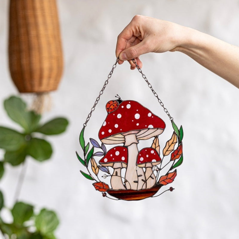 🍄Stained Glass Suncatcher Fly Agaric