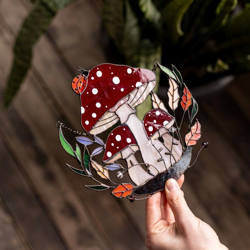 🍄Stained Glass Suncatcher Fly Agaric