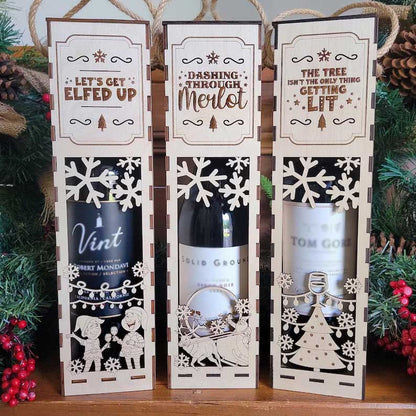 🎅Christmas Funny Wooden Wine Box