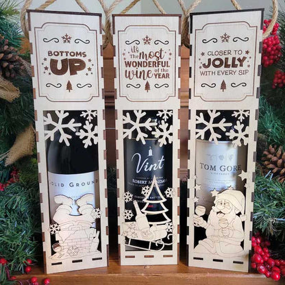 🎅Christmas Funny Wooden Wine Box
