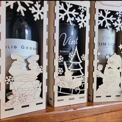 🎅Christmas Funny Wooden Wine Box