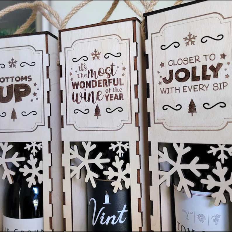 🎅Christmas Funny Wooden Wine Box