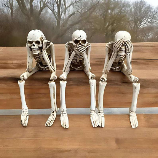 💀Sitting Skeleton Statue Skull Ornament