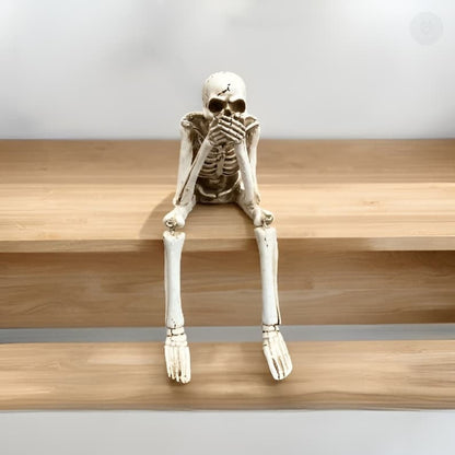 💀Sitting Skeleton Statue Skull Ornament