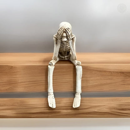 💀Sitting Skeleton Statue Skull Ornament