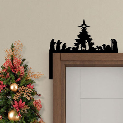 🔥🔥LAST DAY BIG SALE--Metal Nativity Scene Door Topper