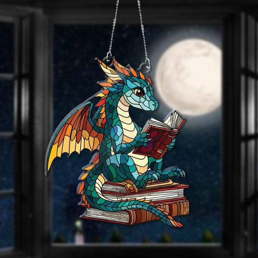 🐲Book Dragon Window Hanging Ornament