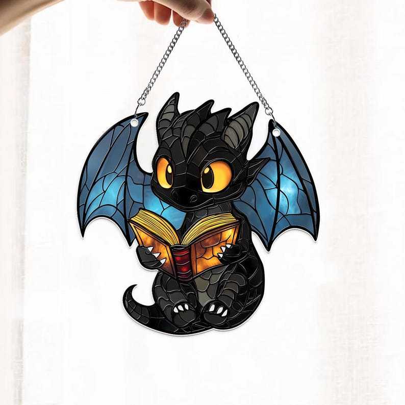 🐲Book Dragon Window Hanging Ornament