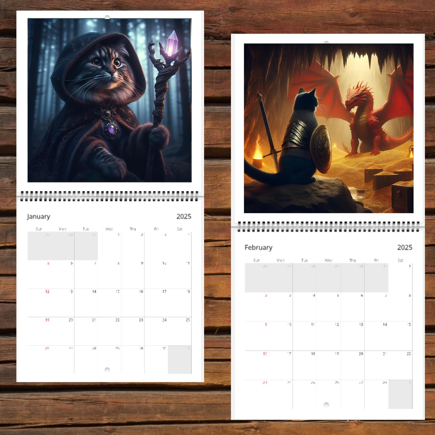 Weird Medieval Quest Cats Calendar 2025🐱