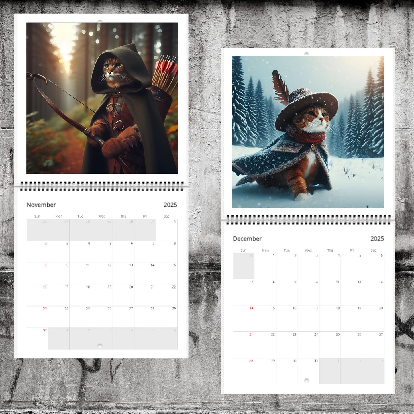 Weird Medieval Quest Cats Calendar 2025🐱