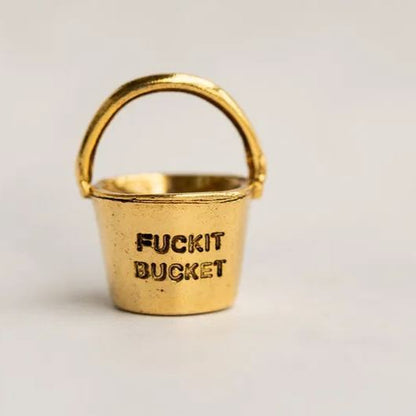 🔥Funny Metal Bucket Keychain - 🤣Fuck it Bucket