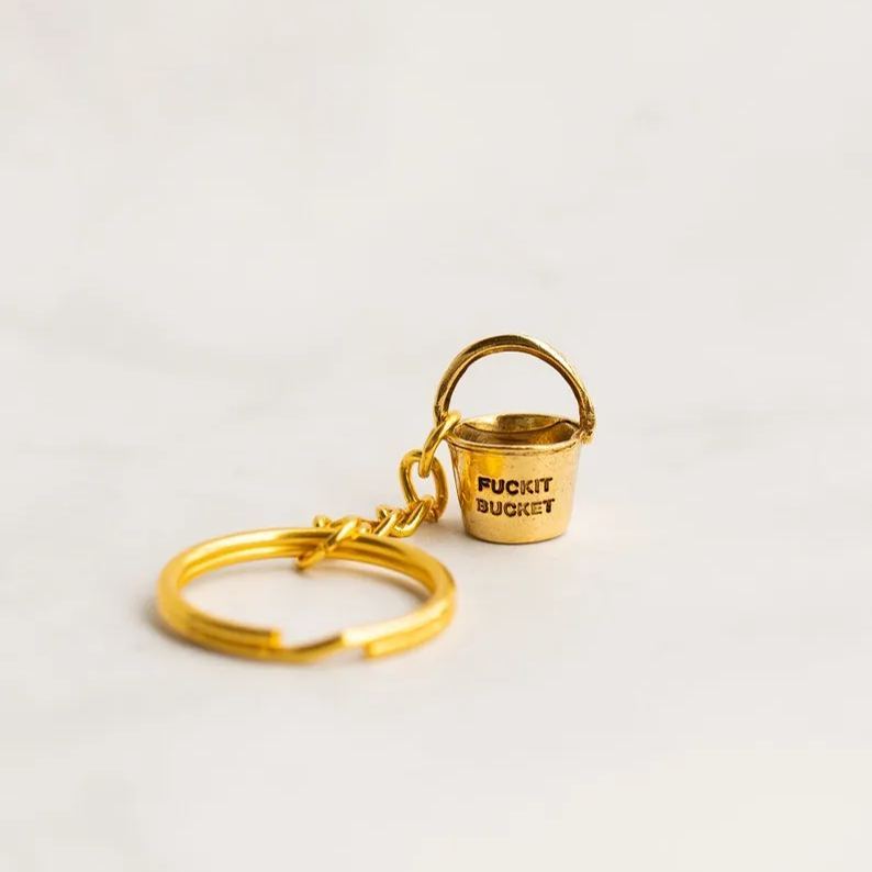 🔥Funny Metal Bucket Keychain - 🤣Fuck it Bucket
