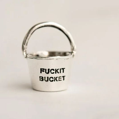🔥Funny Metal Bucket Keychain - 🤣Fuck it Bucket
