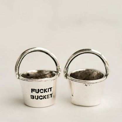 🔥Funny Metal Bucket Keychain - 🤣Fuck it Bucket