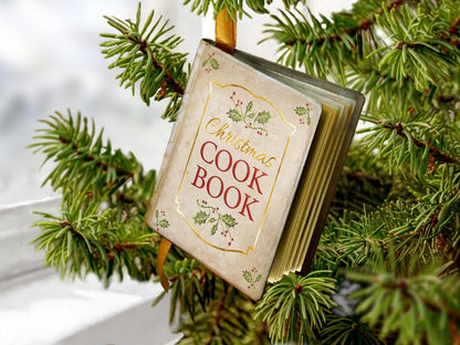 Miniature Cook Book Christmas Ornament