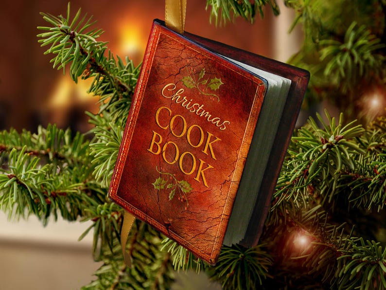 Miniature Cook Book Christmas Ornament
