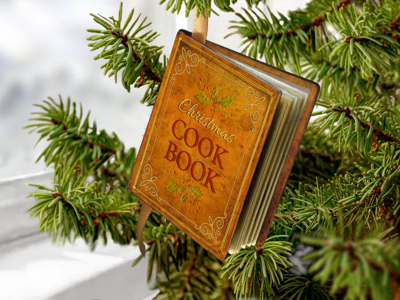 Miniature Cook Book Christmas Ornament