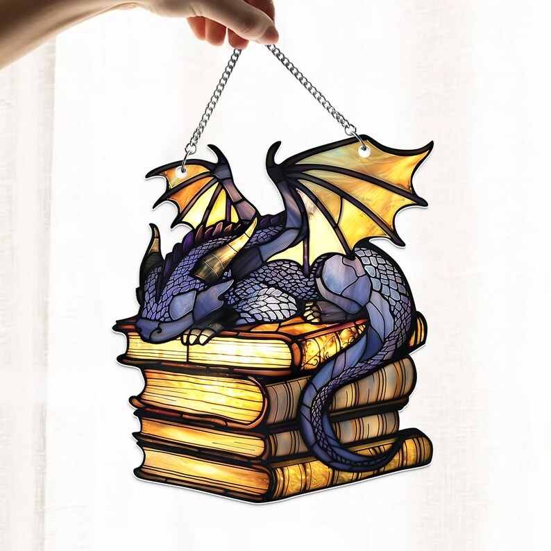 🔥🔥2025 Mother's Day Gift 50% Off--Cute Book Dragon Suncatcher Ornament