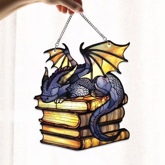 🔥🔥2025 Mother's Day Gift 50% Off--Cute Book Dragon Suncatcher Ornament