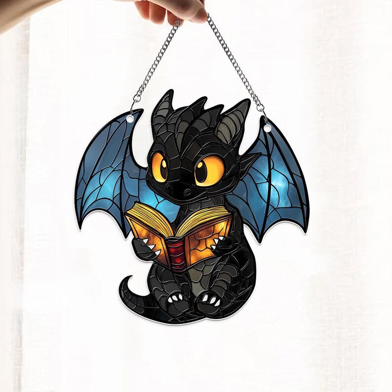 🔥🔥2025 Mother's Day Gift 50% Off--Cute Book Dragon Suncatcher Ornament