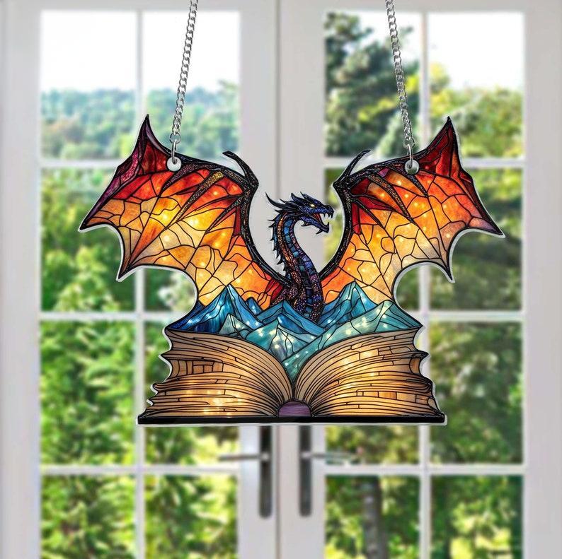 🔥🔥2025 Mother's Day Gift 50% Off--Cute Book Dragon Suncatcher Ornament
