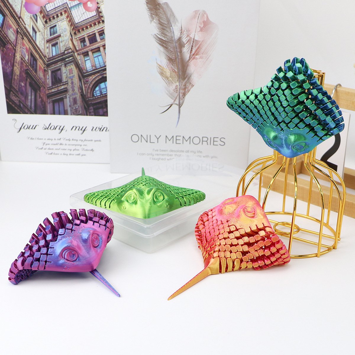 3D Printed Manta Ray Fidget Toy