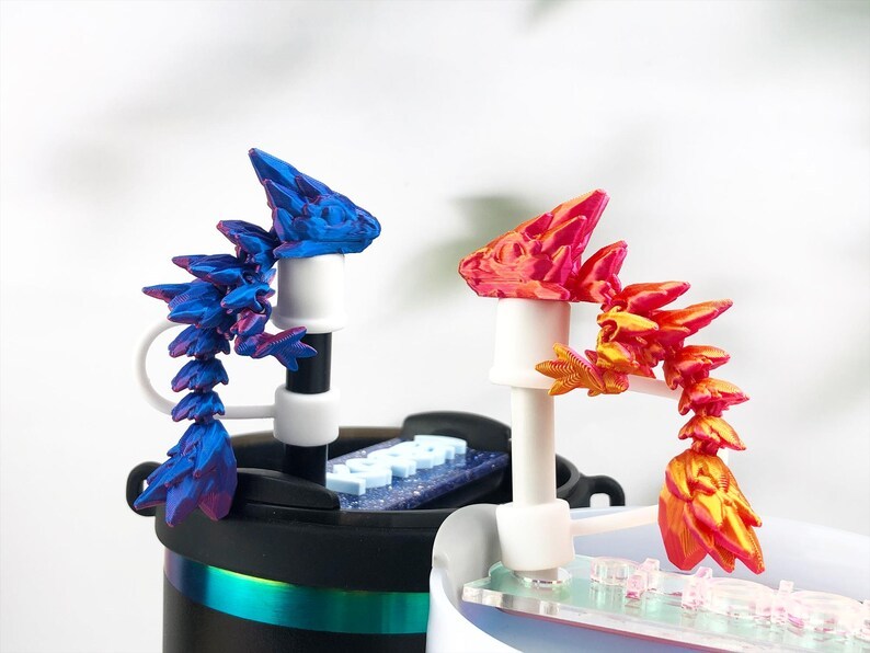 3D Printed Dragon Stanley Straw Topper