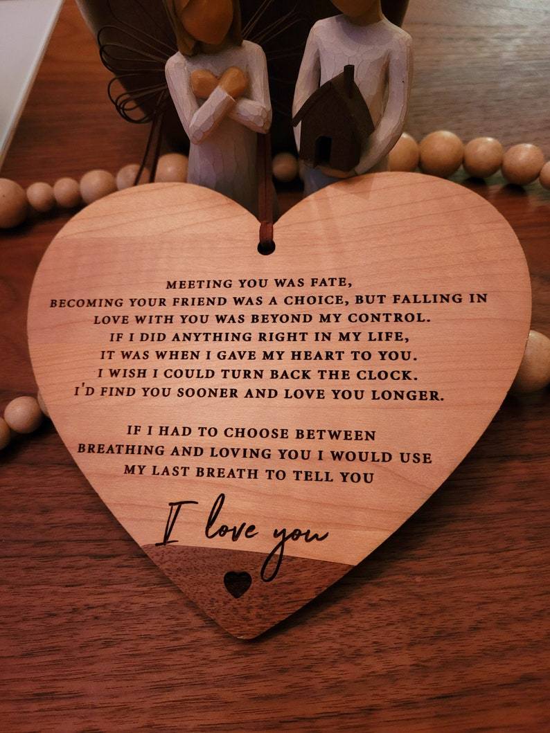 💖Love Messages for Him - Heart Shaped Wooden Sign💖