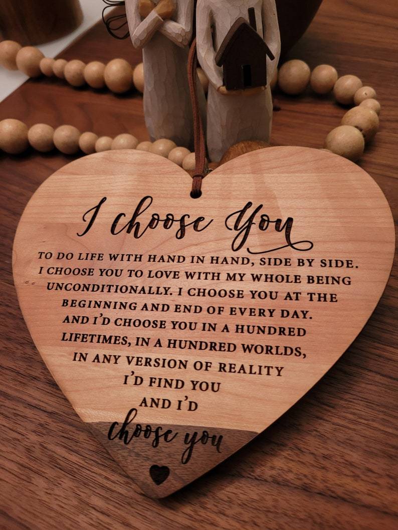 💖Love Messages for Him - Heart Shaped Wooden Sign💖