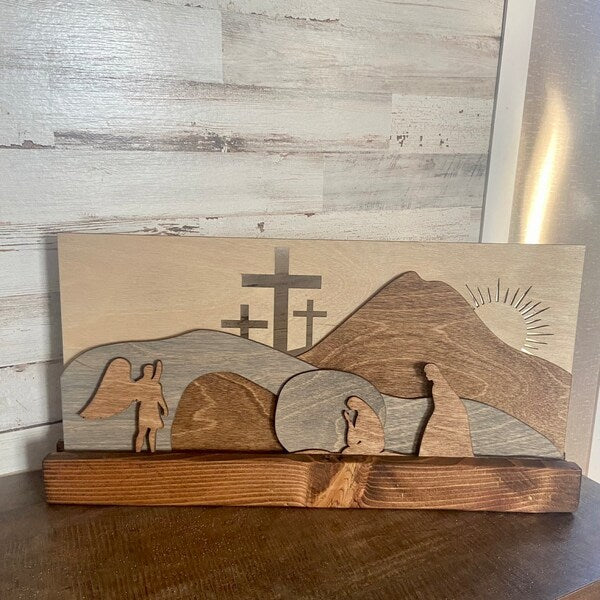 🔥🔥2025 Easter 50% Off--Wooden Layered Resurrection Scene