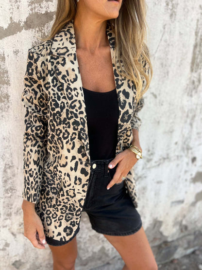 Leopard Print Suit Jacket