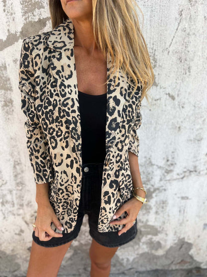 Leopard Print Suit Jacket