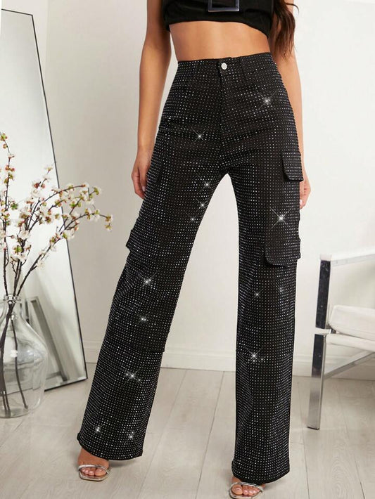 Rhinestone Cargo Jeans