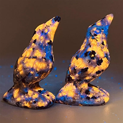 New Natural Emberlite Crow Statue Handcrafted
