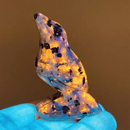 New Natural Emberlite Crow Statue Handcrafted