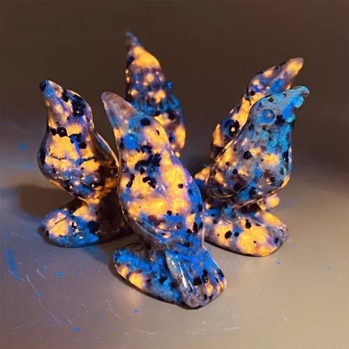 New Natural Emberlite Crow Statue Handcrafted