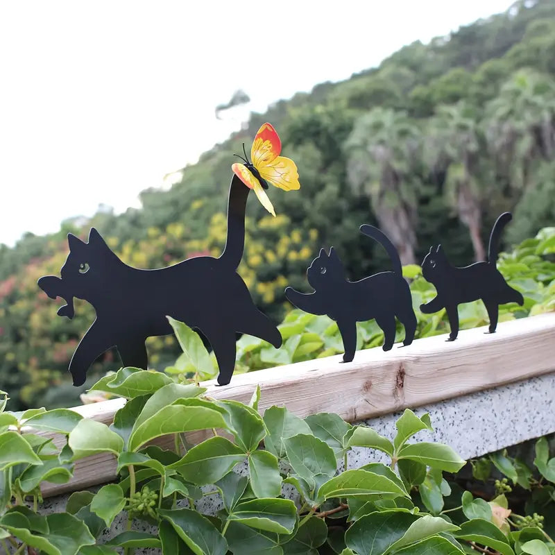 🐈‍⬛ Black Cat Silhouette Garden Decor (Set of 3)