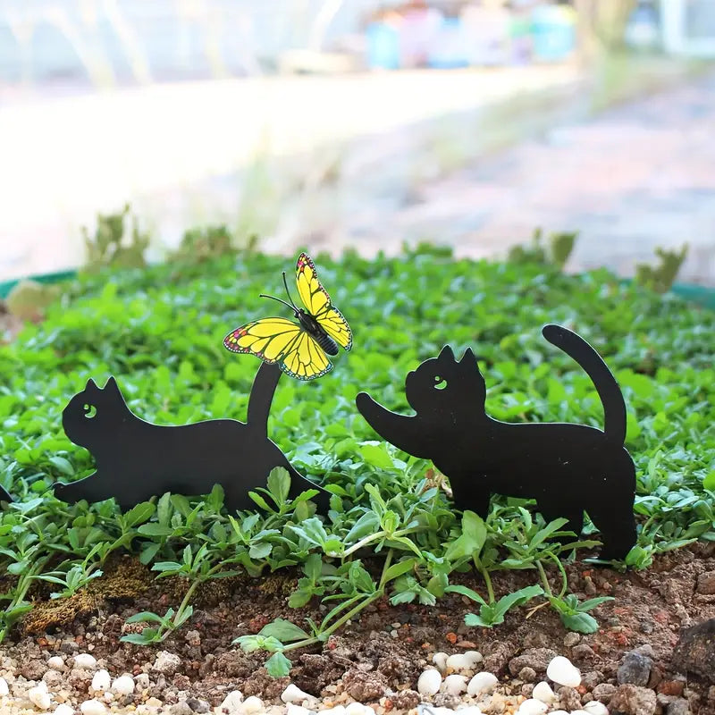 🐈‍⬛ Black Cat Silhouette Garden Decor (Set of 3)