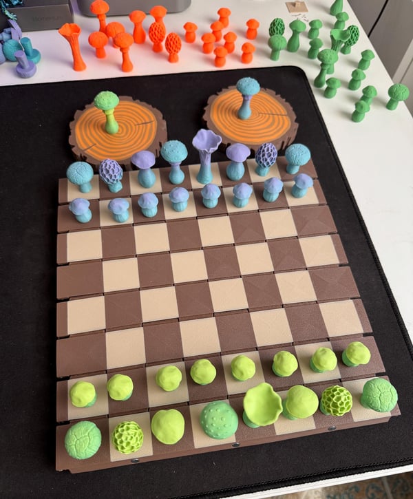 🍄 Magnetic Forest Mushrooms Chess ♟️